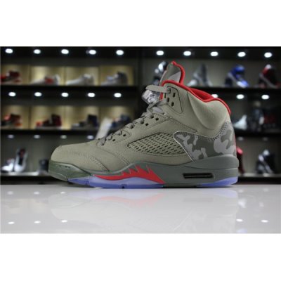 Nike Air Jordan 5 Camo / Koyu / Kırmızı Basketbol Ayakkabısı Türkiye - 1T51E9OH